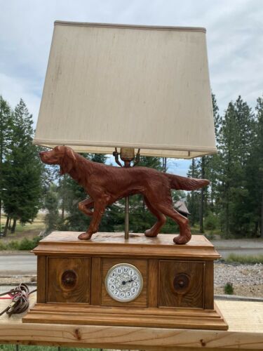 Hunting Dog Table Lamp Retriever English Irish Setter Rustic Cabin Lodge Decor