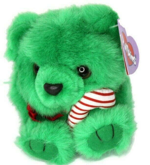 Puffkins  1997 Jingles The Green Christmas Bear Swibco Plush Style 6670