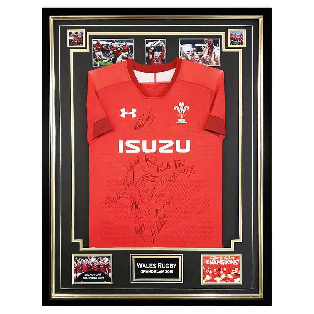 Autographed Wales Rugby Shirt Framed - Grand Slam 2019 +coa