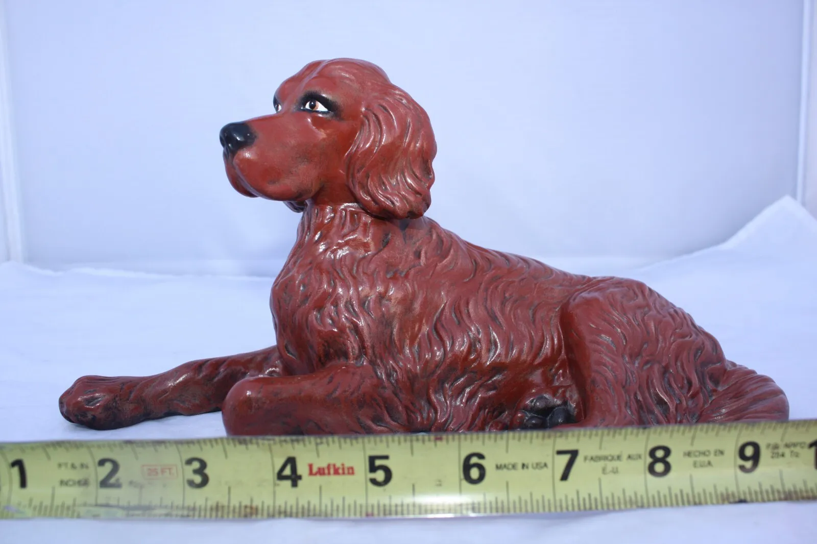 Vintage Mcm Irish Setter Dog Statue Figurine Atlantic Mold 12 In Long