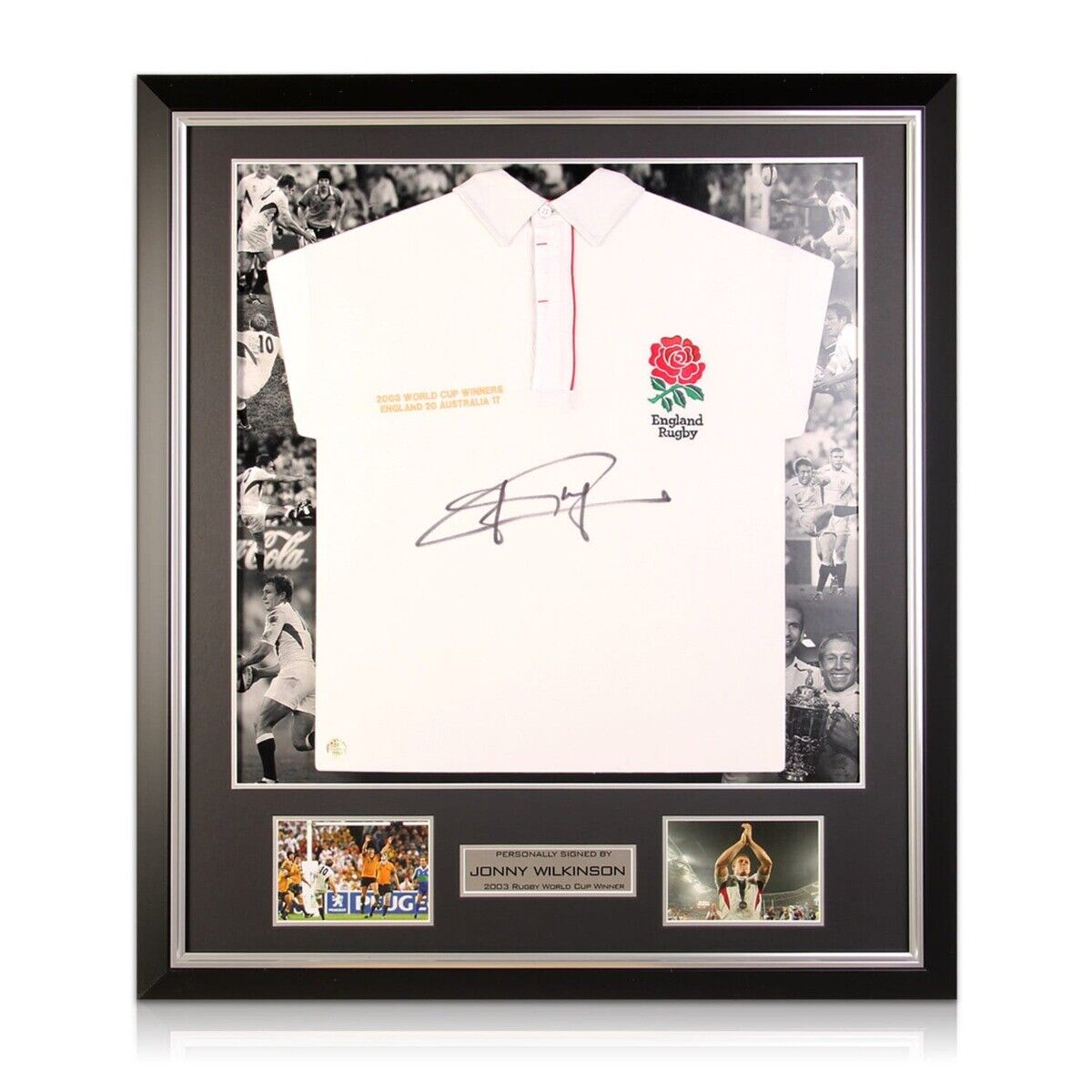 Jonny Wilkinson Signed England Rugby Jersey. Luxury Frame