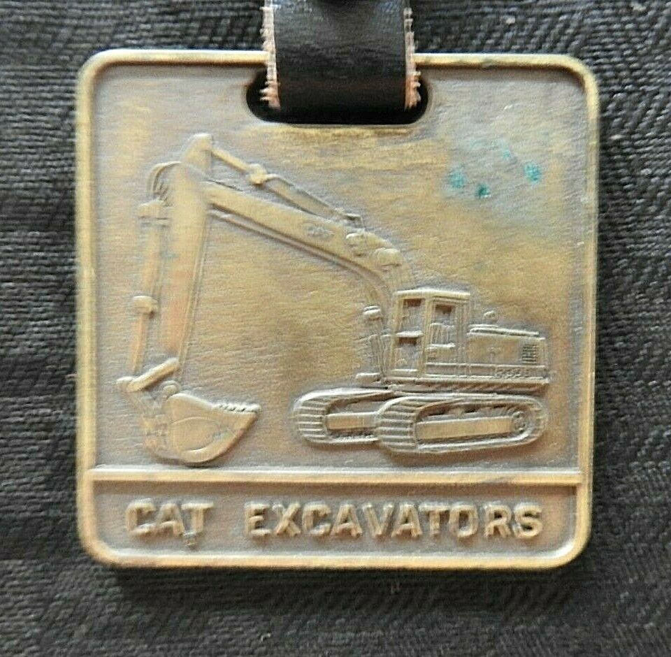 Vintage Large Brass Caterpillar "cat Track-type Excavators" Peoria Il Watch Fob
